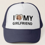 Casquette I Love My Girlfriend Photo Heart Funny Boyfriend<br><div class="desc">Un cadeau amusant pour votre petit ami - ajoutez votre photo à ce casquette "I love my girl". Faites un grand cadeau pour votre petit ami pour l'anniversaire ou la Saint-Valentin.</div>