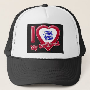 Casquette I Love My Girlfriend Photo Red Heart Black