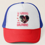 Casquette I Love My Girlfriend Pink Heart Photo personnalisé<br><div class="desc">I Love My Girlfriend Heart Photo personnalisée</div>