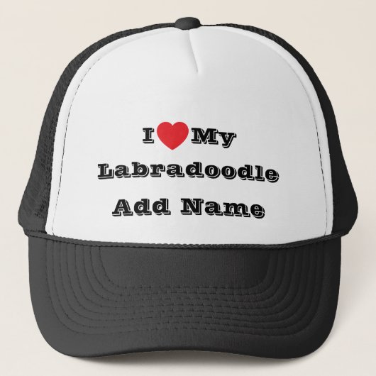 Casquette I ♥️ love My Labradoodle Ajouter un nom (Devant)
