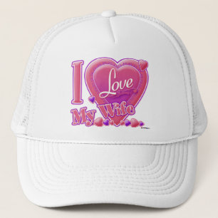 Casquette I Love My Wife rose/violet - coeur