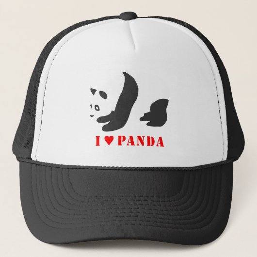 Casquette I Love Panda (Noir) (Devant)