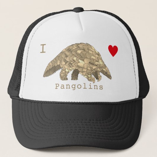 Casquette I Love Pangolin Espèces en voie de disparition Ani (Devant)