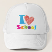Casquette I Love School Back to School Cartoon Graduation (Devant)