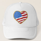 Casquette I Love USA Heart Trucker Hat (Devant)