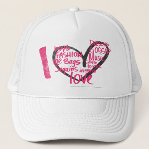 Casquette I magenta de graffiti de coeur