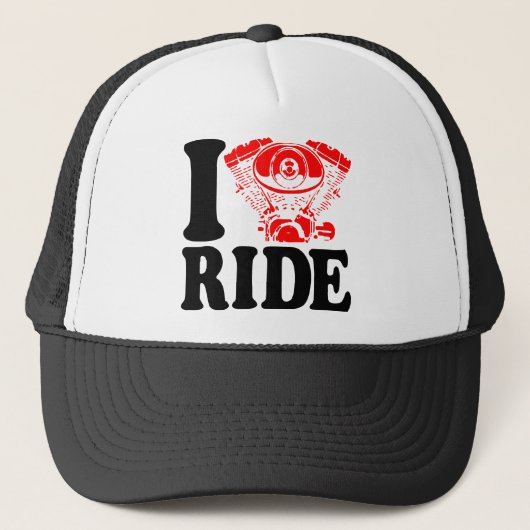 Casquette I Ride Motorcycle Moteur Coeur # (Devant)