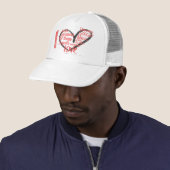 Casquette I rose de graffiti de coeur (En situation)