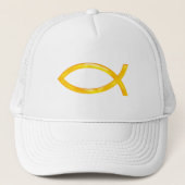 Casquette Ichthus | Symbole de poisson chrétien d'or (Devant)