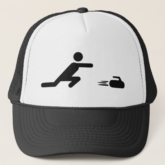 Casquette icône de curling noir (Devant)
