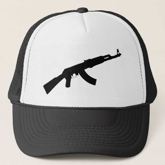 Casquette icône noire de l'ak 47 d'arme à feu (Devant)
