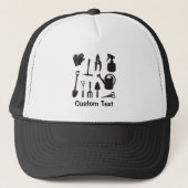 Casquette Icônes de jardinage en silhouette (Devant)
