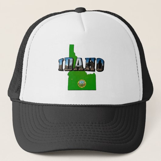 Casquette Idaho Carte, sceau et texte de l'image (Devant)