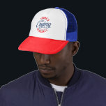 Casquette Il n'y a pas de pleurs dans la typographie rétro d<br><div class="desc">Conçu pour un amoureux du baseball,  un design basé sur la typographie. Il n'y a pas de cri dans le baseball—typographie rouge et bleue—cadeau parfait pour les garçons ou les filles qui jouent au baseball ou qui l'aiment.</div>