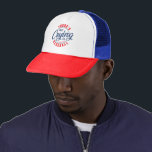 Casquette Il n'y a pas de pleurs dans la typographie rétro d<br><div class="desc">Conçu pour un amoureux du baseball,  un design basé sur la typographie. Il n'y a pas de cri dans le baseball—typographie rouge et bleue—cadeau parfait pour les garçons ou les filles qui jouent au baseball ou qui l'aiment.</div>