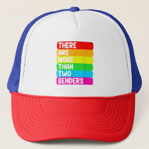 Casquette Il y a plus de deux sexes du drapeau arc-en-ciel L