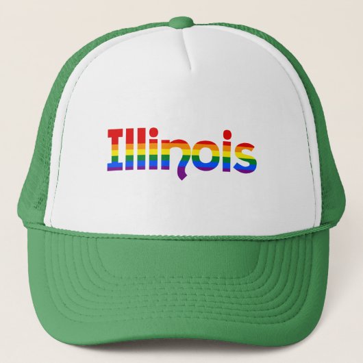 Casquette Illinois Rainbow text Hat (Devant)