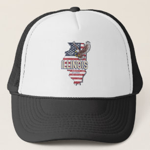Casquette Illinois United States Eagle Carte Retro Vintage U