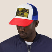 Casquette Illusion de texture du triangle noir or (En situation)