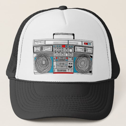 Casquette Illustration de boombox des années 80 (Devant)