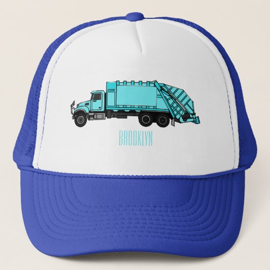 Casquette Illustration de camion à ordures (Devant)