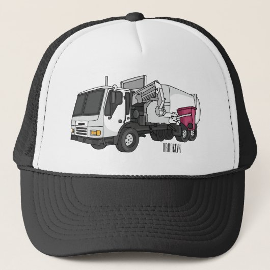 Casquette Illustration de camion à ordures (Devant)