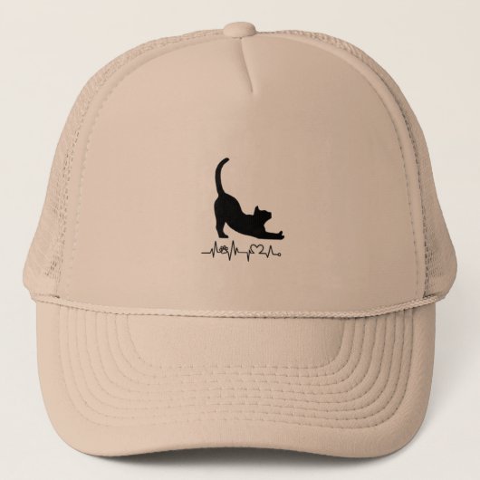 Casquette Illustration de chat noir mignon (Devant)