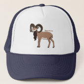 Casquette Illustration de chèvre de Mouflon (Devant)