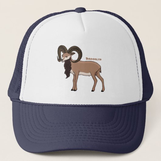 Casquette Illustration de chèvre de Mouflon (Devant)