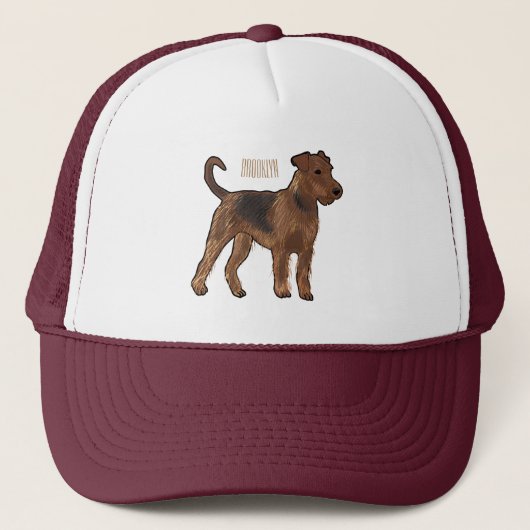Casquette illustration de chien airedale terrier de dessin a (Devant)