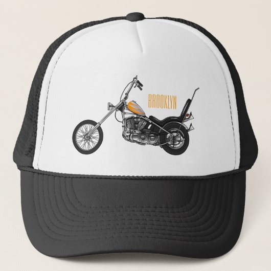 Casquette Illustration de Chopper Motorcycle 1950 (Devant)