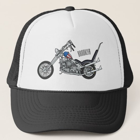 Casquette Illustration de Chopper Motorcycle 1950 (Devant)
