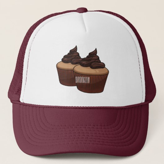 Casquette Illustration de Cupcake (Devant)