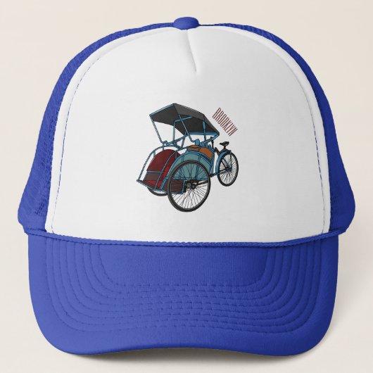 Casquette Illustration de cyclo-pousse (Devant)