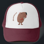 Casquette Illustration de dessin animé de capybara ukulele<br><div class="desc">Cette joyeuse capybara chante et joue du ukulele. Dessiné dans un style d'illustration de dessin animé amusant.</div>