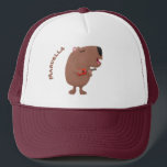 Casquette Illustration de dessin animé de capybara ukulele<br><div class="desc">Cette joyeuse capybara chante et joue du ukulele. Dessiné dans un style d'illustration de dessin animé amusant.</div>