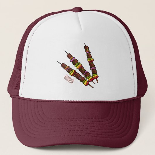 Casquette Illustration de dessin animé Kebab ou kabob (Devant)