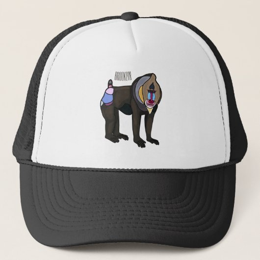 Casquette Illustration de dessin animé Mandrill (Devant)