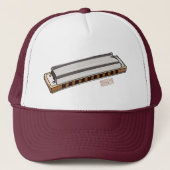 Casquette Illustration de dessin d'Harmonica (Devant)