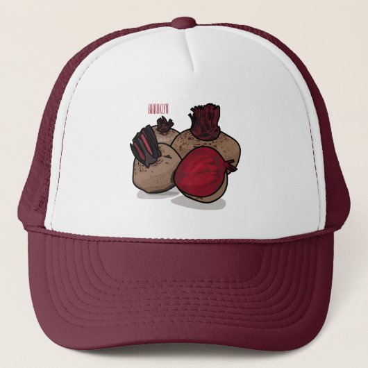 Casquette Illustration de dessin sur la betterave (Devant)