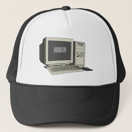 Casquette Illustration de dessin sur ordinateur (Devant)