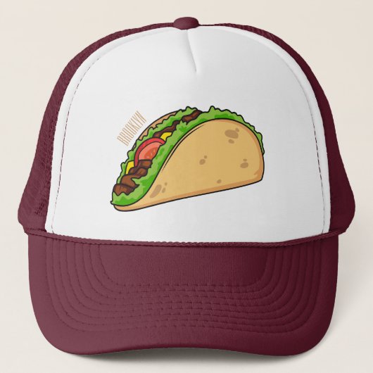 Casquette Illustration de dessin sur Taco (Devant)