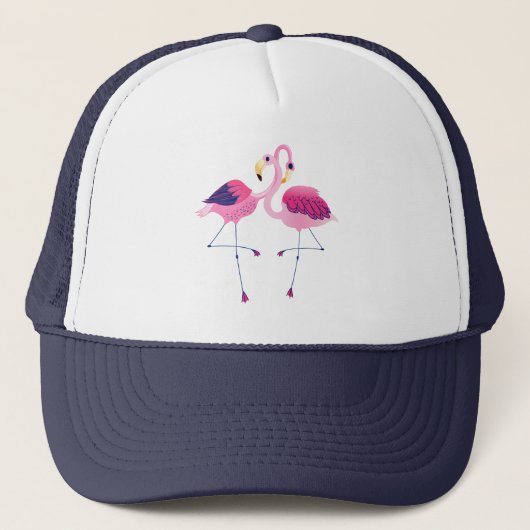 Casquette Illustration de deux Flamants roses roses (Devant)