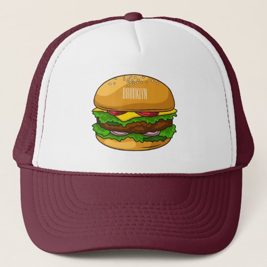 Casquette Illustration de Hamburger (Devant)