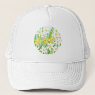 Casquette Illustration de jonquilles printanières blanches e