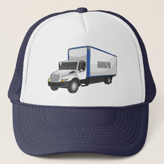 Casquette Illustration de la caricature du camion-boîte (Devant)