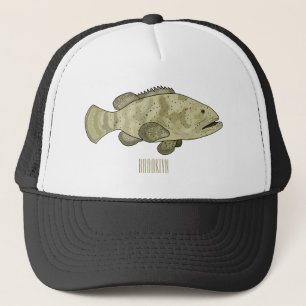 Casquette Illustration de la caricature du poisson de mérou
