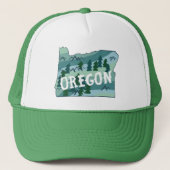 Casquette Illustration de la carte de l'État de l'Oregon (Devant)