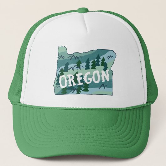 Casquette Illustration de la carte de l'État de l'Oregon (Devant)