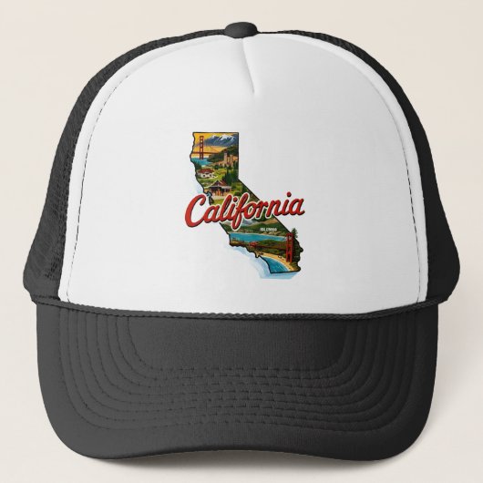 Casquette Illustration de la carte des monuments de Californ (Devant)